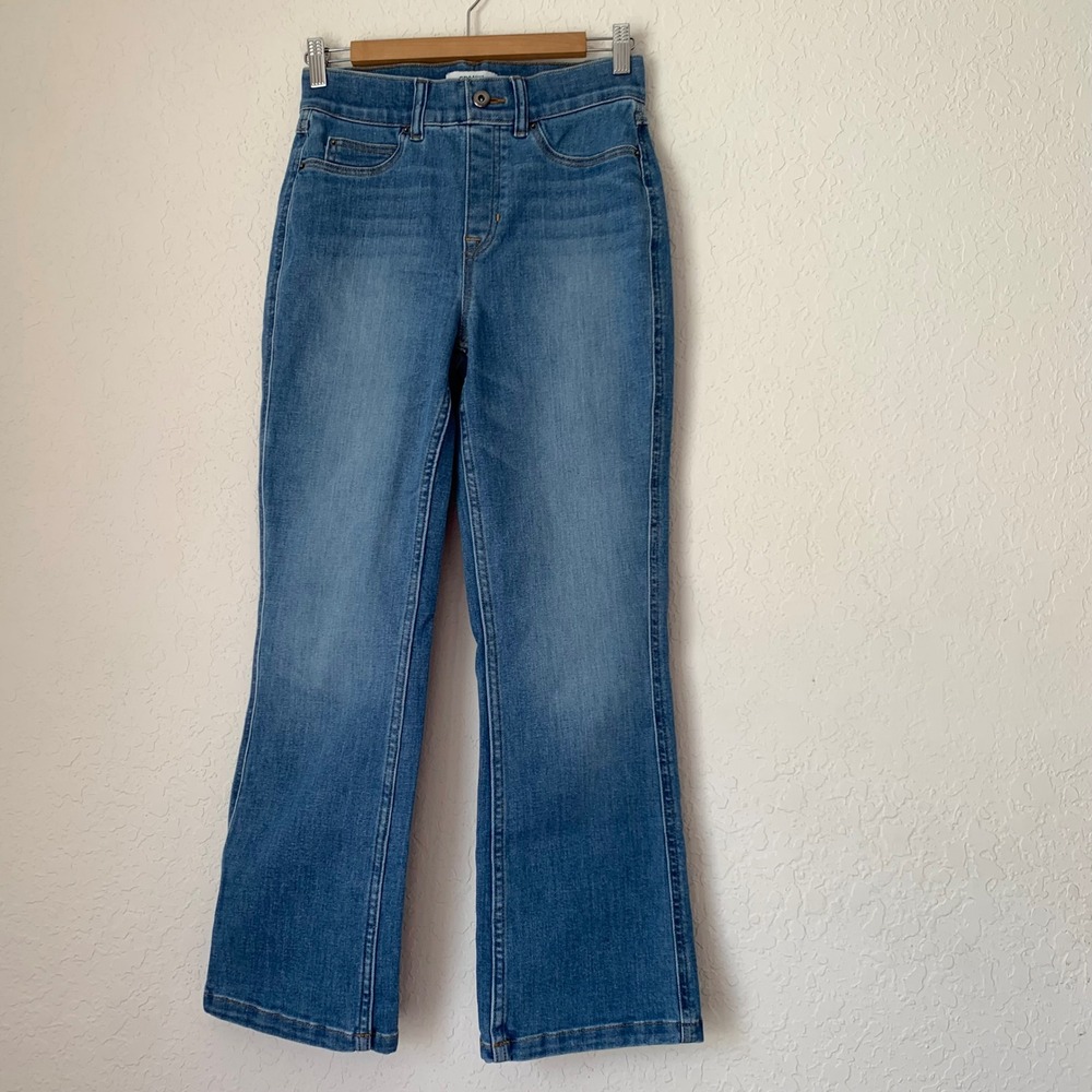 Spanx Jeans Women S Blue High Rise Shaping Pull-On Classic Flare Boot 27x27